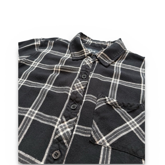 Rails Hunter Flannel Ash Cream Grey Button Down - Picture 2 of 8